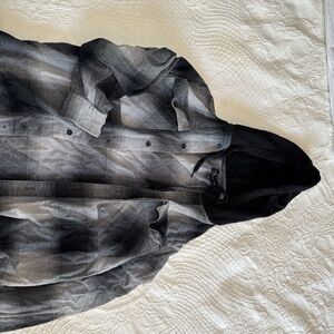 Men's Black and Gray Hooded Jacket